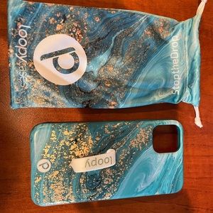 Iphone 11 Pro Max teal and gold Loopy phone case. Excellent condition,never used